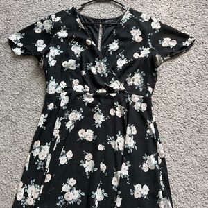 Express Black Flower Dress Size 16
